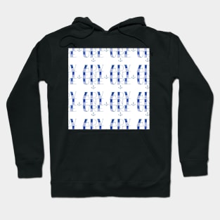 Pattern with word Adventure made with tattoo font and anchor Hoodie